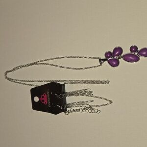 Paparazzi Purple and Silver Necklace Set